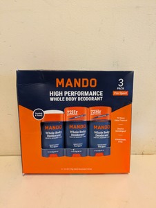 NEW MANDO PRO SPORT WHOLE BODY DEODORANT 3PK
