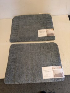 NEW MEMORY FOAM BATH MATS 2 CT GRAY