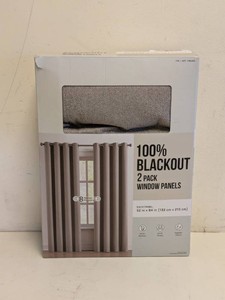 100% BLACKOUT WINDOW PANELS BROWN 2PK