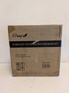 NEW ELAMA ESTER 12 PC MELAMINE DINNERWARE SET