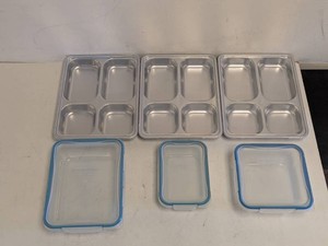 NEW ASSORTED STAINLESS STEEL SNACKBOX CONTAINERSGLASS TUPPERWARE 12PC