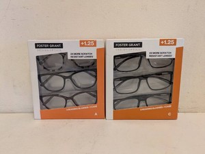 (2) NEW FOSTER GRANT 1.25 READING GLASSES 3PK