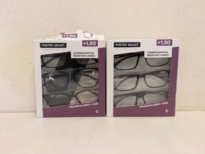 (2) NEW FOSTER GRANT 1.50 READING GLASSES 3PK