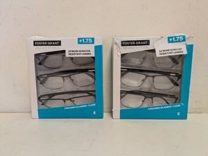 (2) NEW FOSTER GRANT 1.75 READING GLASSES 3PK