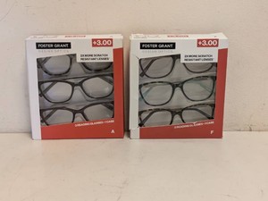(2) NEW FOSTER GRANT 3.00 READING GLASSES 3PK