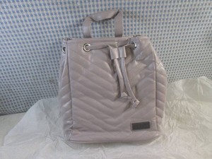 (A-3) New Bella Russo Faux Leather Quilted Chevron Drawstring Backpack