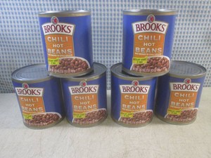 (B-1) 6 Cans of Hot Chili Beans 30.5oz Past Date