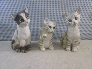 (EW3) 3 Outdoor Cat Figures Decor Tallest 8 34