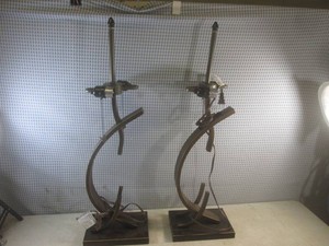 (CS) Pair of Art Deco Style Table Lamps 30 Tall