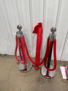 Chrome Stanchions with Red Ropes