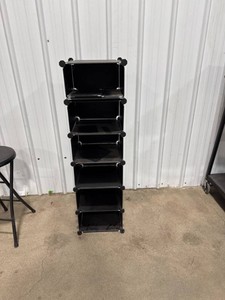 Black Modular Plastic Shelving Unit