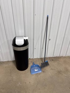 Trash Can, Broom & Dustpan Set