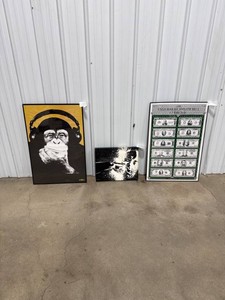 Three Assorted Wall Art Pieces