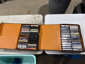 Two Cassette Tape Carrying Cases with Tapes