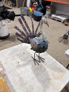 Metal Peacock Sculpture