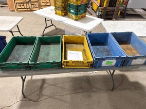 Lot of 5 Plastic Industrial Crates