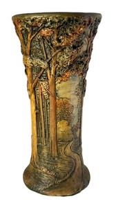 LLR - Vintage Forest Ware Art Pottery Vase by Weller