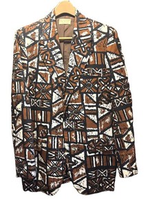 LLM - Vintage 1960s Sandwich Isles Mens Sportcoat Tiki Tapa Print Jacket