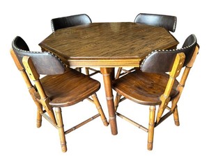LLR - Vintage Dining Table  Game Table with 4 Chairs