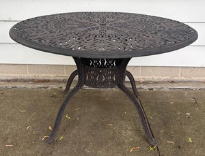 BY - Ornate Cast Aluminum Patio Dining Table
