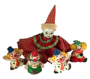 LLR - Five Vintage Clown Figurines