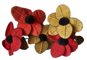 LLR - Five Vintage Yarn Flowers