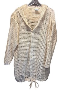 LLM - Vintage Baja Blue Hooded Knit Cardigan Size M