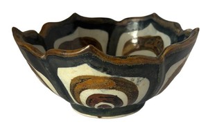 LLR - Vintage Mexican Geometric Glazed Mexican Pottery Bowl