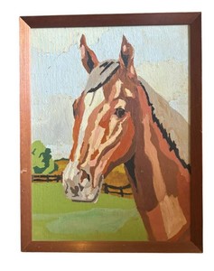 LLR - Paint by Number Horse Painting - Vintage Framed 13 X 17