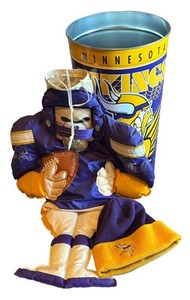 LLR - Minnesota Vikings Football Hat, Metal Bin & Windsock