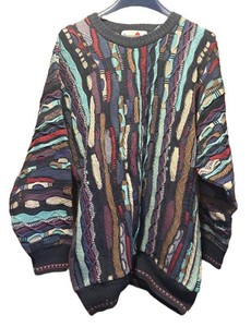 LLM - Vintage Florence Tricot Patterned Sweater Size L