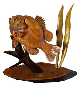 LLR - Bluegill Hand-Carved Fish Decor by Mark A. Peterson