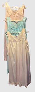 LLM - Trio of Vintage Vanity Fair Sleeveless Nightgowns Size M