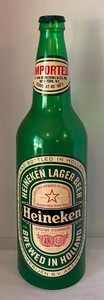 LLR - Vintage Large Heineken Plastic Beer Bottle