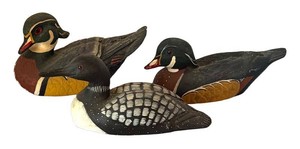 LLR - Three Wooden Ducks by Jennings Decoy Company