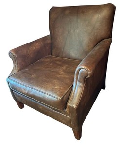 LLBR - Vintage Saddle Leather Wingback Chair