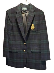 LLM - Vintage Ralph Lauren Plaid Crest Womens Blazer Size 14W
