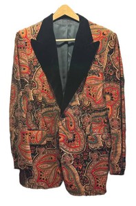 LLM - Vintage Paisley Mod Smoking Blazer Jacket - 1960s