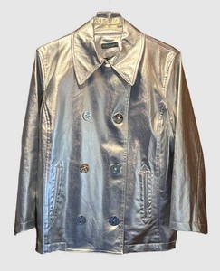 LLSC - Lauren Ralph Lauren Silver Metallic Double-Breasted Size 1X