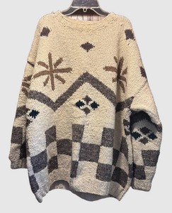 LLSC - Vintage Geometric Southwestern-Inspired Knit Pullover Sweater