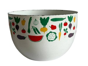 K - Vintage Enamelware Vegetable Bowl - Kaj Franck Finel Arabia