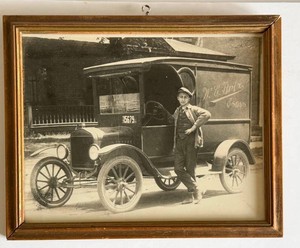 K - Antique Black & White Photograph - W. C. Brix & Sons Delivery Truck