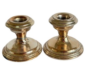 K - Vintage Sterling Silver Candlestick Pair - N.S. Co. Silver-Plated