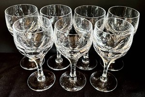 K - Wine Glasses - Atlantis Cut Glass (Lot of 7)