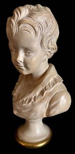 K - Vintage Chalkware Bust - After Houdon Alexandre Brongniart