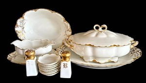 LR - Vintage China Serving Pieces - Haviland France Platters & Tureen