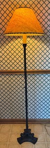 K - Vintage Floor Lamp - Ornate Black Base With Shade