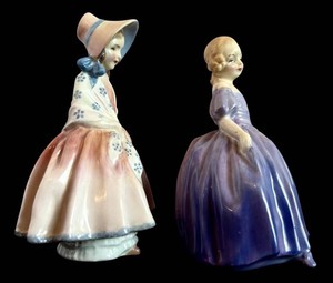 DR - Porcelain Figurines - Royal Doulton Marie & Lily (Lot of 2)