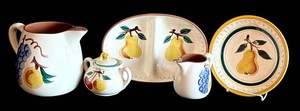 DR - Vintage Stangl Pottery Fruit Pattern 5-Piece Serving Set
