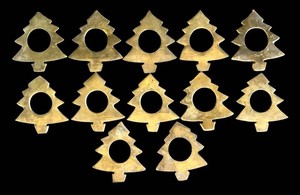 DR - Christmas Tree Napkin Holders - Vintage Brass (Lot of 12)